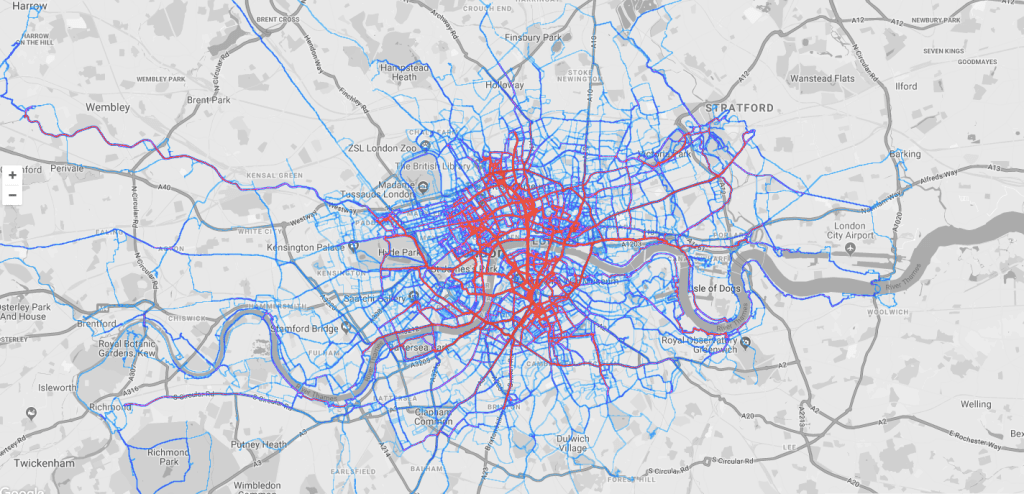 2018 London Strava Heatmap - Ambjorn