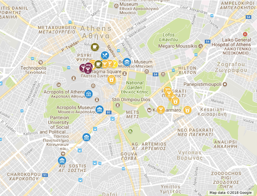 2018 Athens Bars, Restaurants, Museums etc. http://bit.ly/2018AthensMap